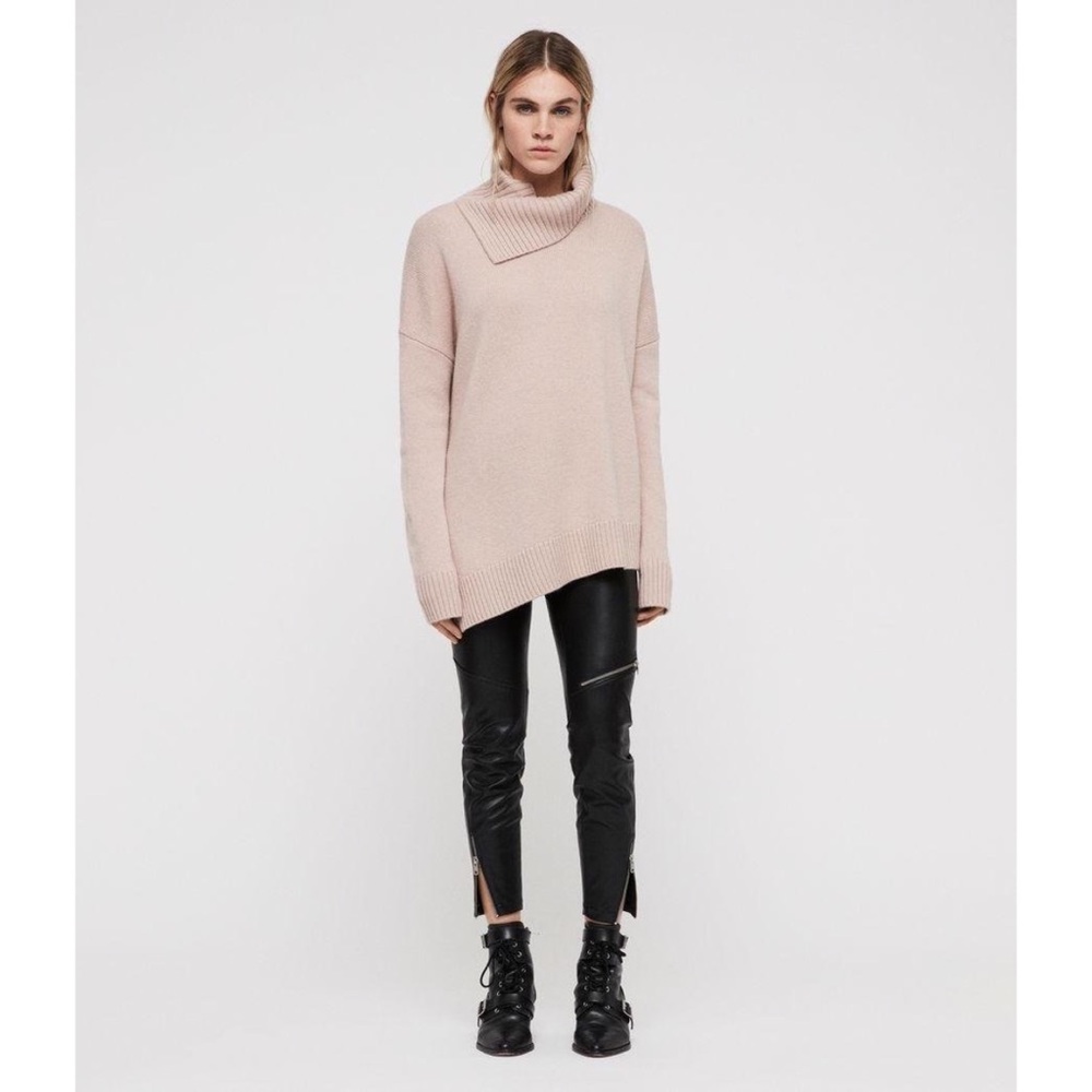 All Saints Witby 100% cashmere sweater pale pink